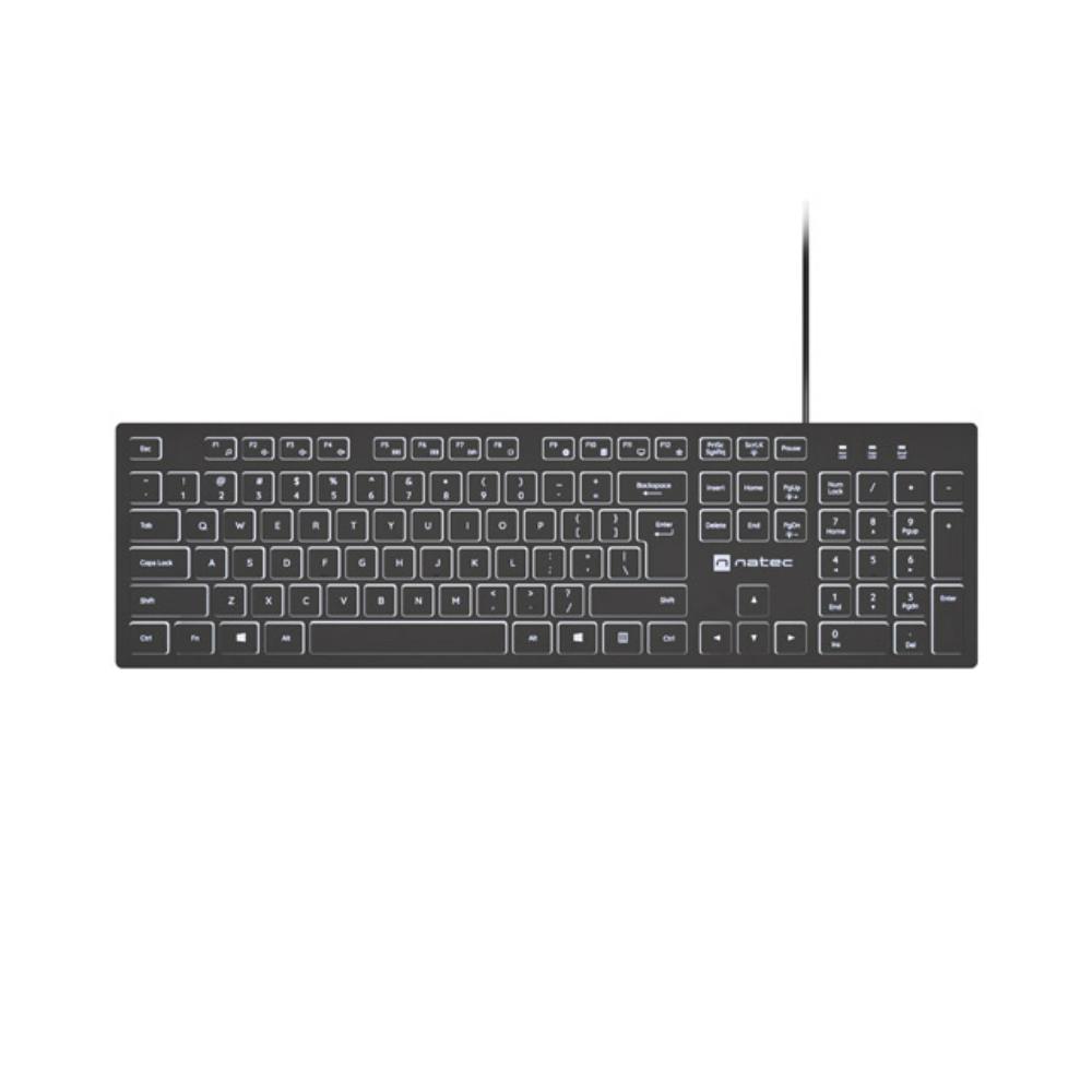 NATEC Herring Glow US Keyboard with Backlight – White (NKL-2342) (NTCNKL-2342)