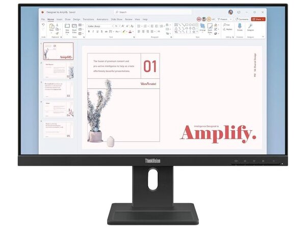 LENOVO Monitor ThinkVision E24-40 23.8” IPS FHD, Slim Bezel, HDMΙ, Display Port, VGA, Height adjustable, Speakers, 3YearsW