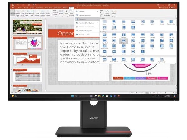 LENOVO Monitor ThinkVision T27-40 27” FHD IPS, Display Port,HDMI,USB,USBC,VGA,Height Adjust,3YearsW