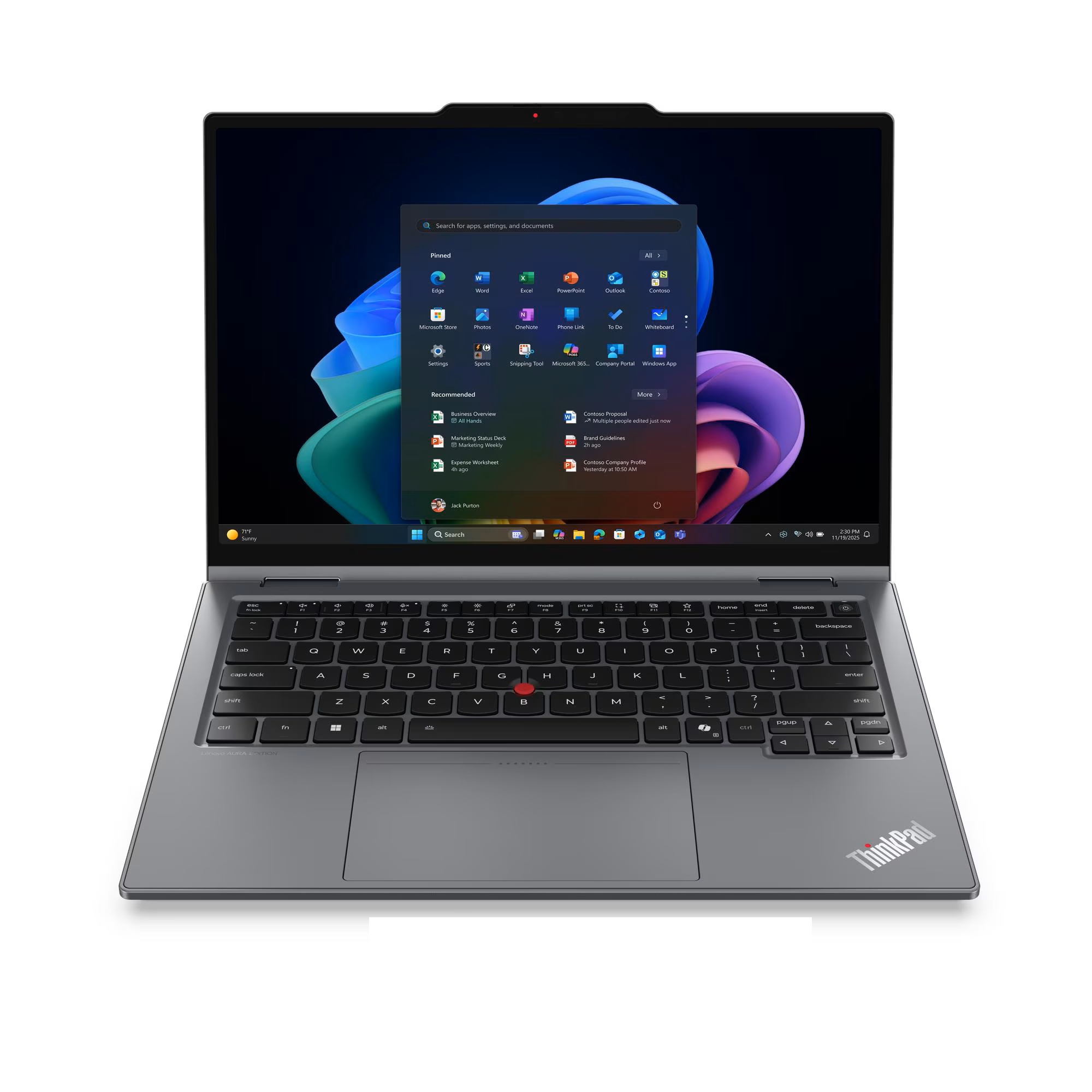 LENOVO Laptop ThinkPad X1 2-in-1 G11 Aura Edition 14” 2.8K OLED/Ultra7-355/32B/512GB SSD/Integrated Intel Graphics/Win 11 Pro/Touch/3Y PREM/Grey