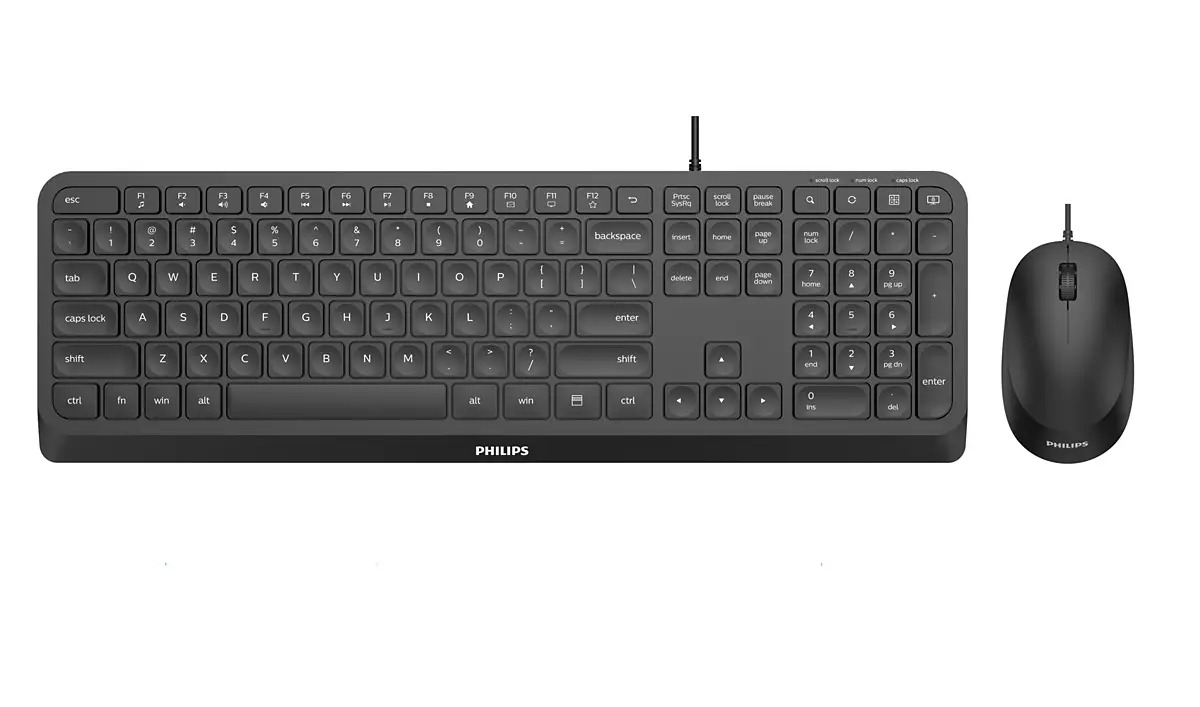Philips Σετ Πληκτρολόγιο & Ποντίκι Αγγλικό US (SPT6207B) (PHISPT6207B)