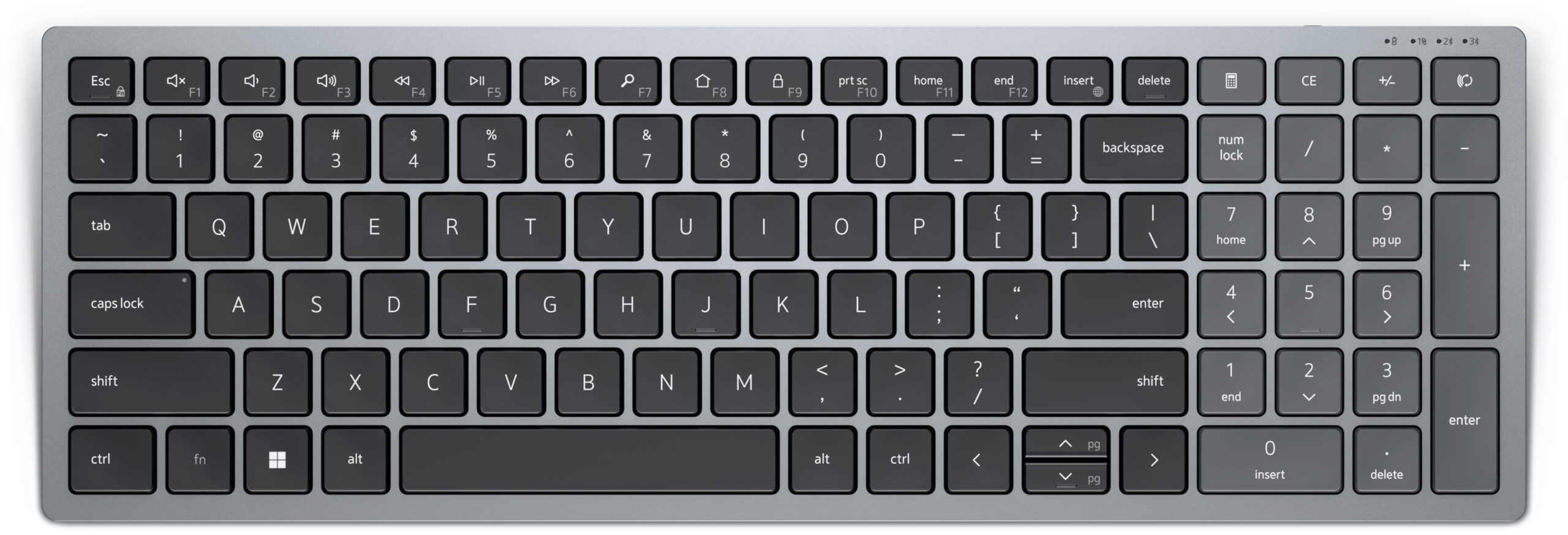 Dell Πληκτρολόγιο  KB740  Compact  Multi-Device  Wireless  (US)  Black (580-AKOX) (DEL580-AKOX)